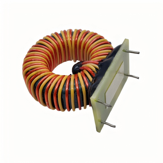 Common mode dual wire turns inductor with PCB mounting base